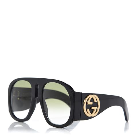 gucci men's aviator sunglasses - black|gucci oversized acetate aviator sunglasses.